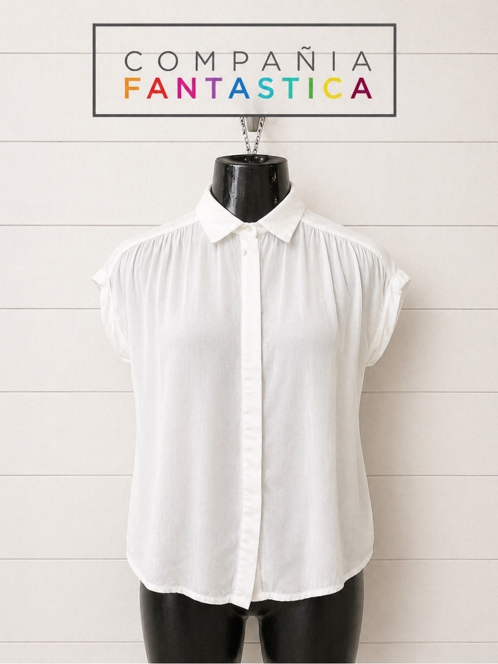 COMPAÑIA FANTASTICA white  blouse size S